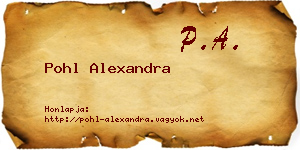 Pohl Alexandra névjegykártya